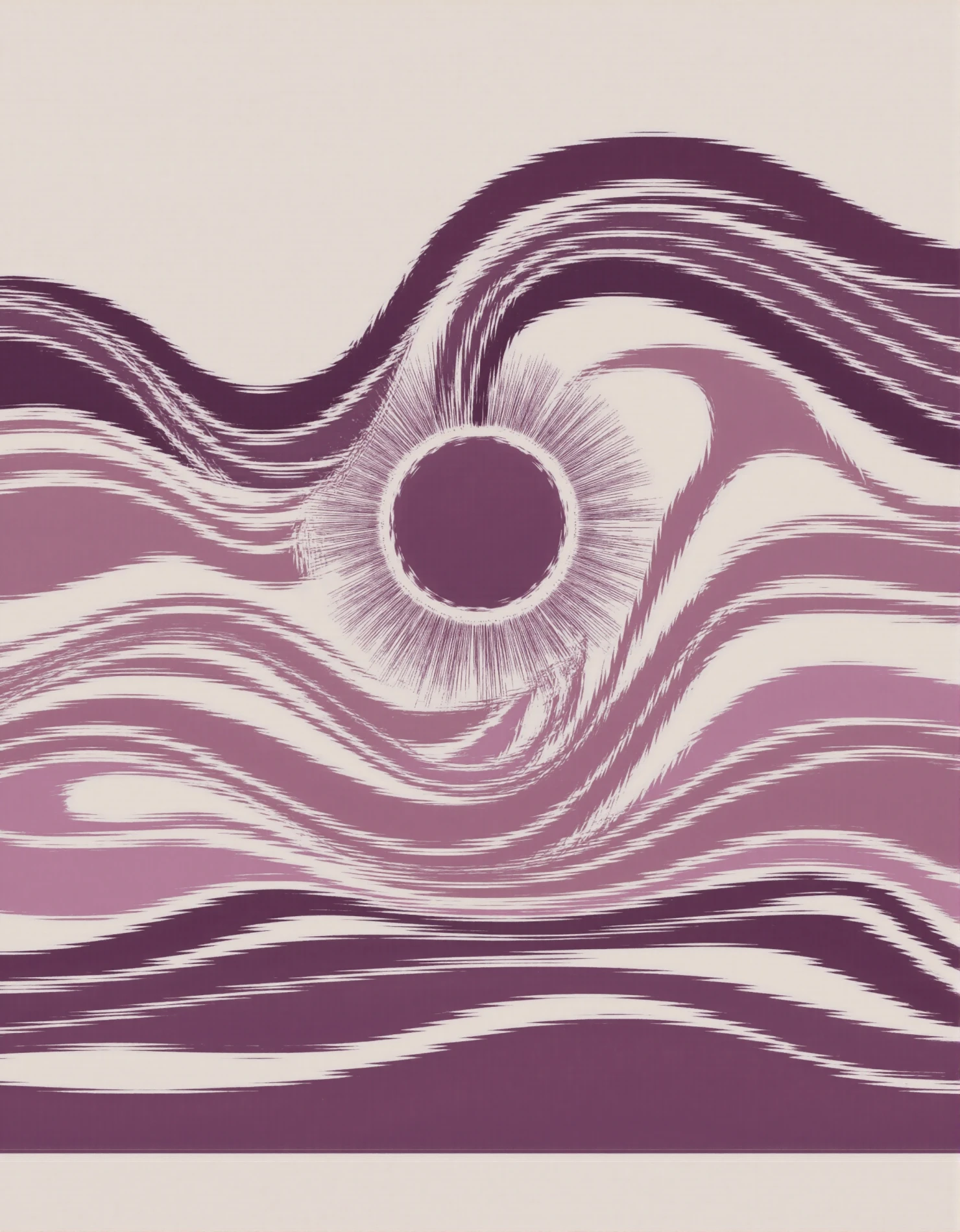 Abstract Purple Waves with Central Radiance #41496