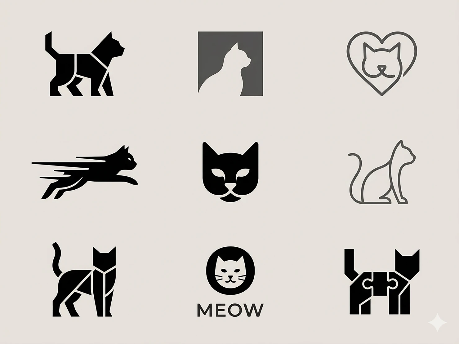 Modern Cat Logo Collection #41502