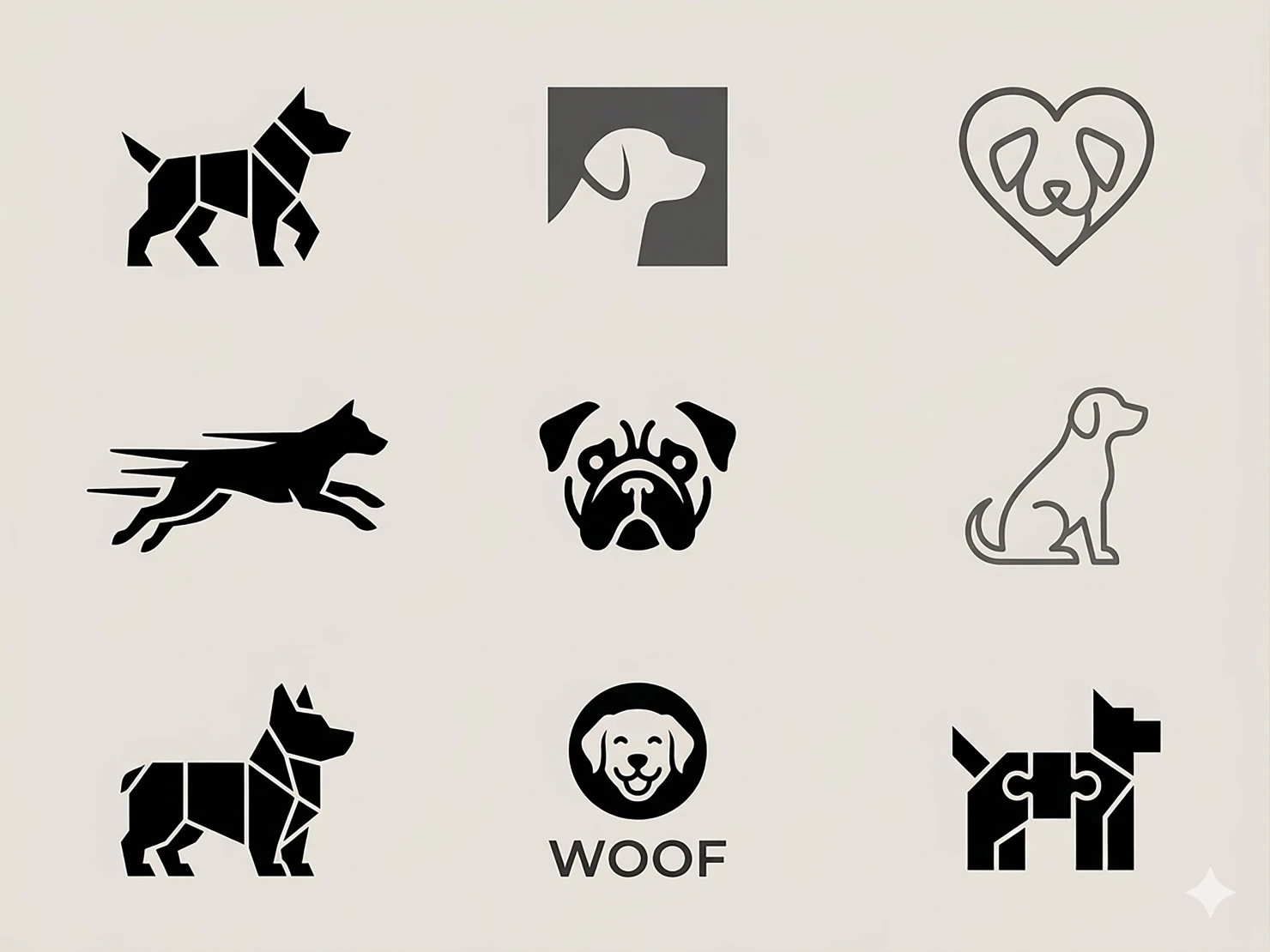 Modern minimal Dog Logo Collection #41503