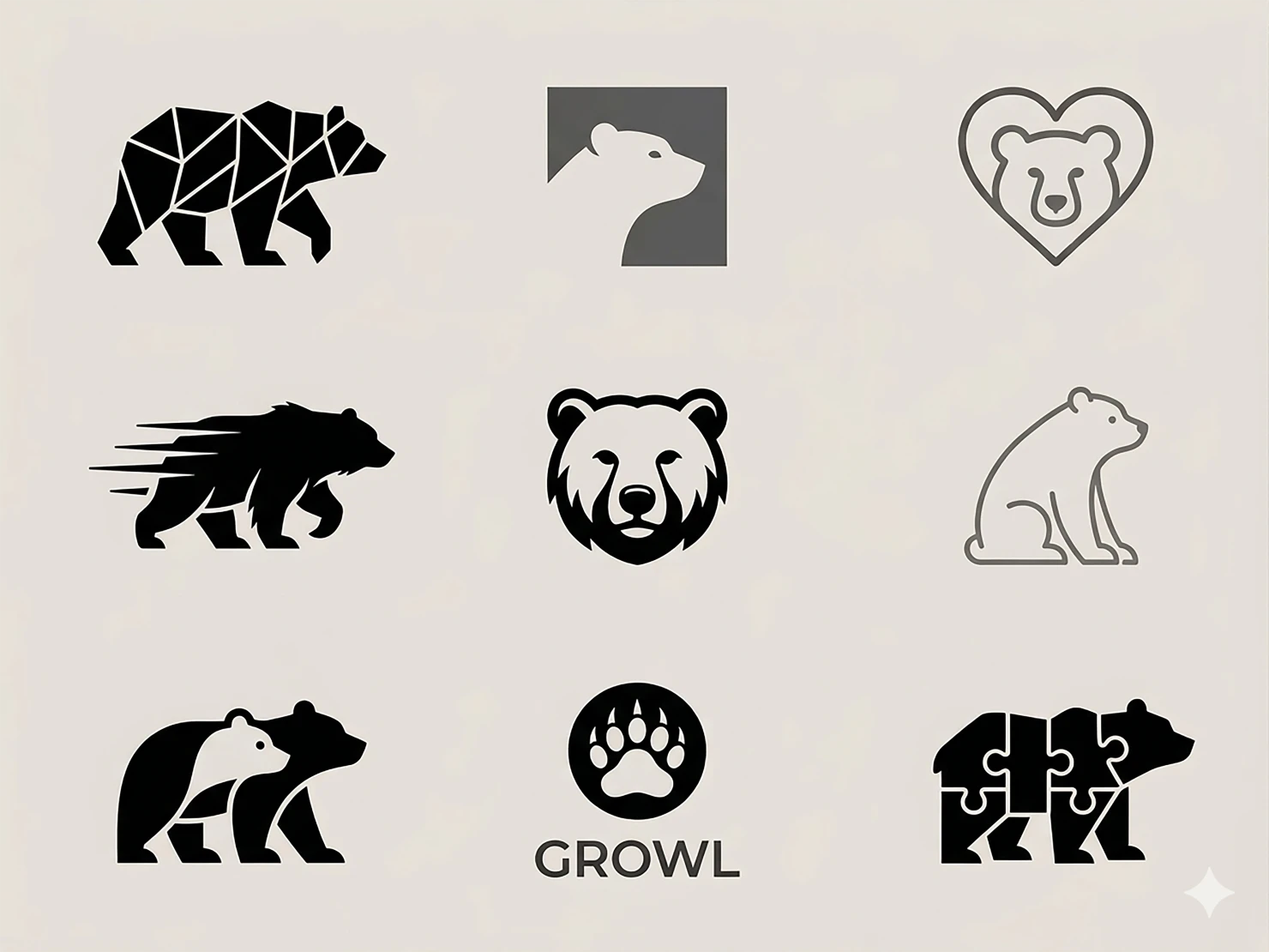 Modern Bear Logo Collection #41504