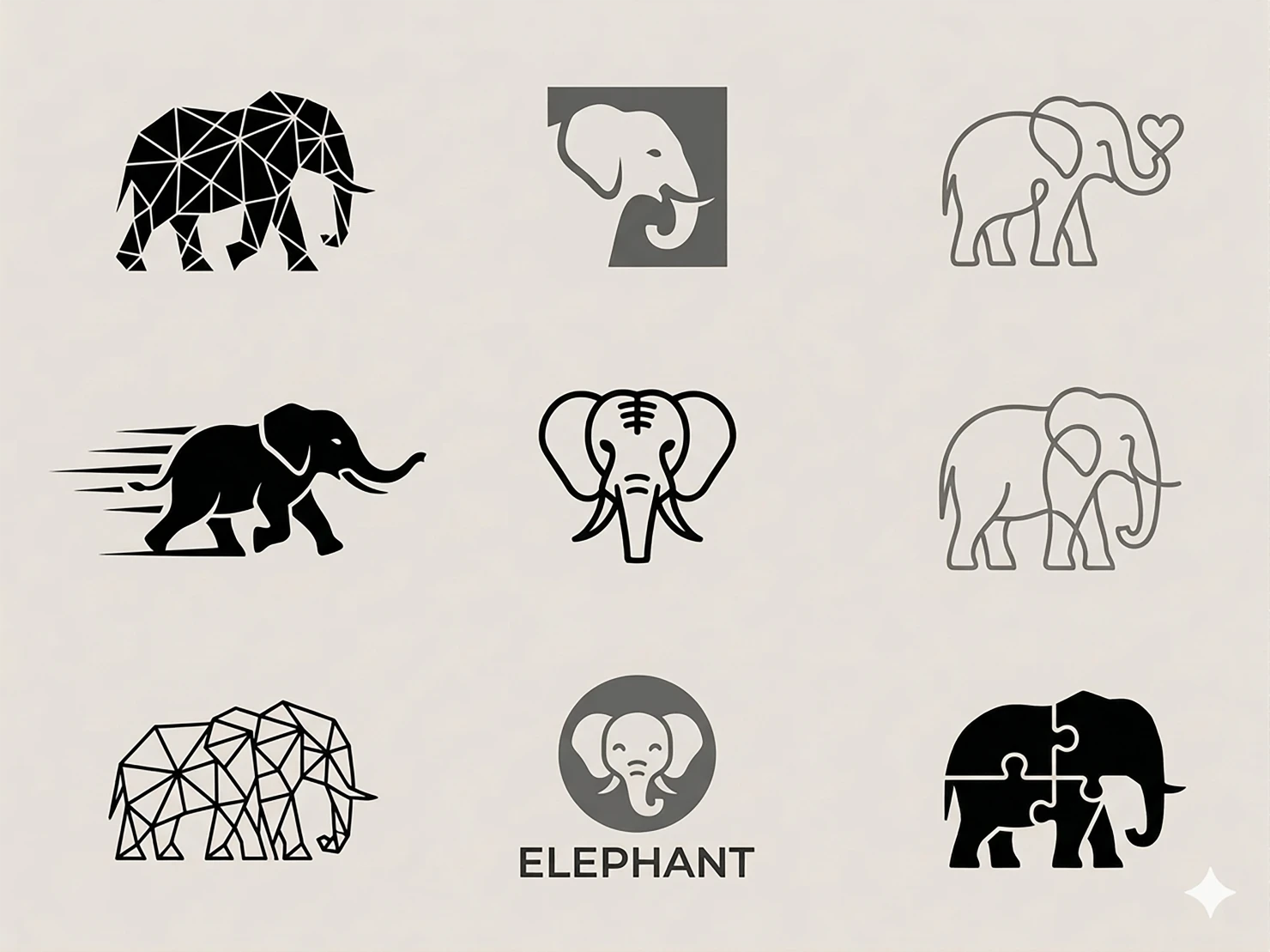 Modern Elephant Logo Collection #41505