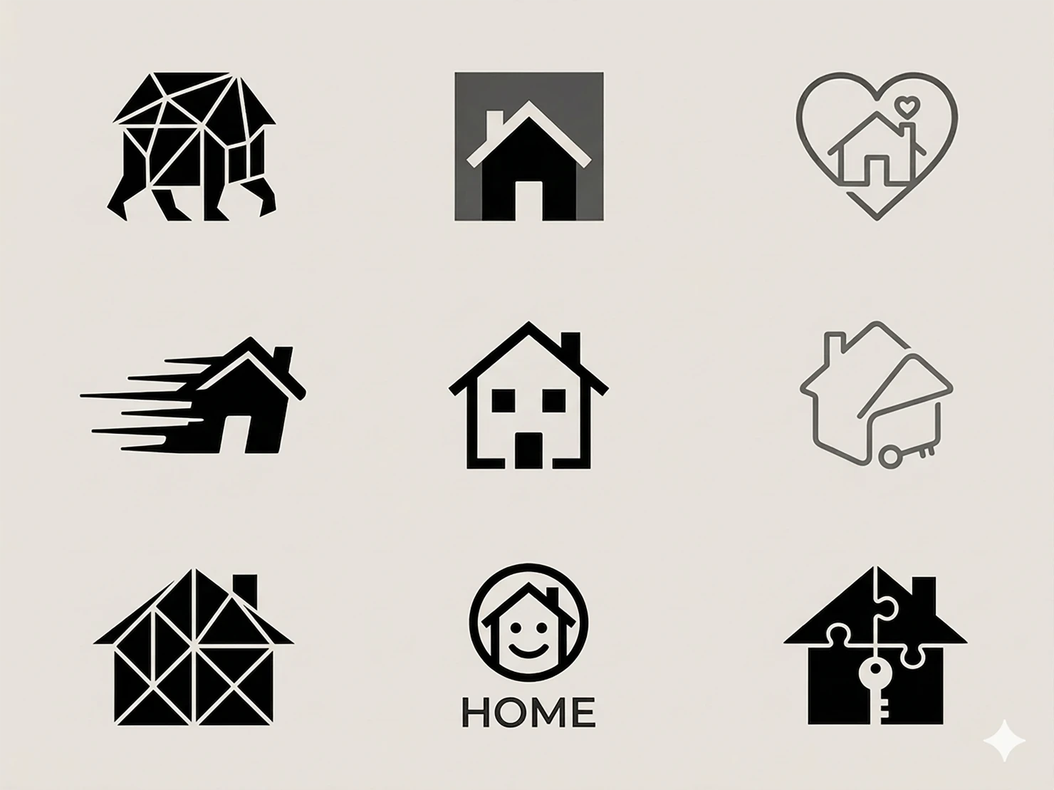 Minimalist House Logo Collection - Set of Modern and Simple Home Icons #41508